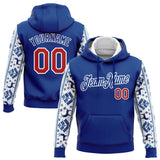 Custom Stitched Royal Red-White Christmas 3D Sports Pullover Sweatshirt Hoodie