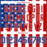 Custom White Royal-Red 3D American Flag Fashion Authentic Basketball Jersey