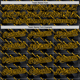Custom Black Gold 3D Pattern Design Slant Lines Authentic Baseball Jersey