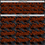 Custom Black Orange 3D Pattern Design Slant Lines Authentic Baseball Jersey