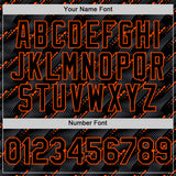 Custom Black Orange 3D Pattern Design Slant Lines Authentic Baseball Jersey