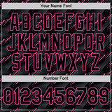 Custom Black Pink 3D Pattern Design Slant Lines Authentic Baseball Jersey