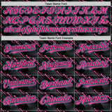 Custom Black Light Blue-Pink 3D Pattern Design Slant Lines Authentic Baseball Jersey