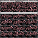 Custom Black Medium Pink 3D Pattern Design Slant Lines Authentic Baseball Jersey