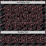 Custom Black Medium Pink 3D Pattern Design Slant Lines Authentic Baseball Jersey