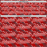 Custom Red White 3D Pattern Design Slant Lines Authentic Baseball Jersey