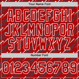 Custom Red White 3D Pattern Design Slant Lines Authentic Baseball Jersey