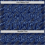 Custom Navy Light Blue 3D Pattern Design Slant Lines Authentic Baseball Jersey