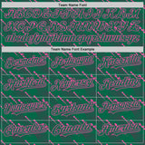 Custom Kelly Green-Pink 3D Pattern Design Slant Lines Authentic Baseball Jersey
