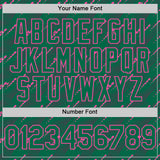 Custom Kelly Green-Pink 3D Pattern Design Slant Lines Authentic Baseball Jersey