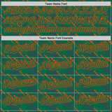 Custom Kelly Green-Orange 3D Pattern Design Slant Lines Authentic Baseball Jersey