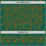 Custom Kelly Green-Orange 3D Pattern Design Slant Lines Authentic Baseball Jersey