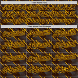 Custom Brown Gold 3D Pattern Design Slant Lines Authentic Baseball Jersey