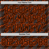 Custom Brown Orange 3D Pattern Design Slant Lines Authentic Baseball Jersey
