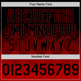 Custom Black Red 3D Pattern Design Gradient Square Shapes Authentic Baseball Jersey
