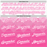 Custom White Pink 3D Pattern Design Gradient Square Shapes Authentic Baseball Jersey