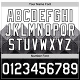 Custom White Black 3D Pattern Design Gradient Square Shapes Authentic Baseball Jersey