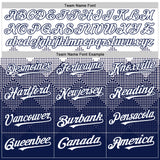 Custom White Navy 3D Pattern Design Gradient Square Shapes Authentic Baseball Jersey