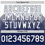 Custom White Navy 3D Pattern Design Gradient Square Shapes Authentic Baseball Jersey