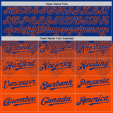 Custom Royal Orange 3D Pattern Design Gradient Square Shapes Authentic Baseball Jersey