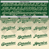 Custom Green Cream 3D Pattern Design Gradient Square Shapes Authentic Baseball Jersey