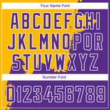 Custom Gold Purple-White 3D Pattern Design Abstract Grunge Halftone Art Authentic Basketball Jersey