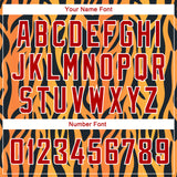 Custom Gold Red-Black 3D Pattern Design Tiger Prints Authentic Basketball Jersey