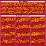 Custom Red Gold 3D Pattern Design Abstract Splatter Grunge Art Authentic Baseball Jersey