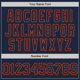 Custom Navy Orange 3D Pattern Design Abstract Splatter Grunge Art Authentic Baseball Jersey