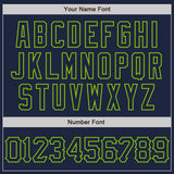 Custom Navy Neon Green 3D Pattern Design Abstract Splatter Grunge Art Authentic Baseball Jersey