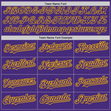 Custom Purple Gold 3D Pattern Design Abstract Splatter Grunge Art Authentic Baseball Jersey
