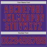 Custom Purple Orange 3D Pattern Design Abstract Splatter Grunge Art Authentic Baseball Jersey