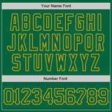 Custom Kelly Green Gold 3D Pattern Design Abstract Splatter Grunge Art Authentic Baseball Jersey