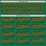 Custom Kelly Green Orange 3D Pattern Design Abstract Splatter Grunge Art Authentic Baseball Jersey