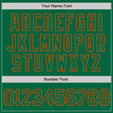 Custom Kelly Green Orange 3D Pattern Design Abstract Splatter Grunge Art Authentic Baseball Jersey