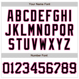 Custom White Black-Pink 3D Pattern Design Abstract Sharp Shape Authentic Baseball Jersey