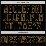 Custom Black Old Gold 3D Pattern Design Abstract Sharp Shape Authentic Baseball Jersey