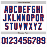 Custom White Royal-Red 3D Pattern Design Abstract Sharp Shape Authentic Baseball Jersey