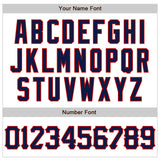 Custom White Navy-Red 3D Pattern Design Abstract Sharp Shape Authentic Baseball Jersey