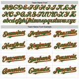 Custom White Kelly Green-Orange 3D Pattern Design Abstract Sharp Shape Authentic Baseball Jersey