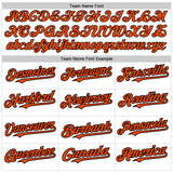 Custom White Orange-Black 3D Pattern Design Abstract Splash Authentic Baseball Jersey