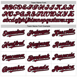 Custom White Crimson-Black 3D Pattern Design Abstract Splash Authentic Baseball Jersey