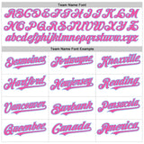 Custom White Pink-Light Blue 3D Pattern Design Abstract Splash Authentic Baseball Jersey