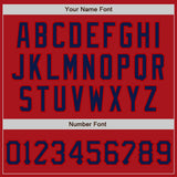 Custom Graffiti Pattern Navy-Red 3D Scratch Authentic Baseball Jersey