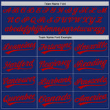 Custom Graffiti Pattern Red-Royal 3D Scratch Authentic Baseball Jersey
