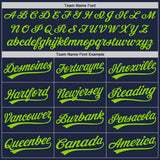 Custom Graffiti Pattern Neon Green-Navy 3D Scratch Authentic Baseball Jersey
