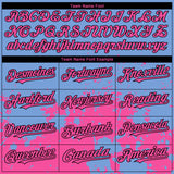 Custom Light Blue Pink-Black 3D Pattern Design Abstract Splash Grunge Art Authentic Baseball Jersey