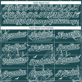 Custom Midnight Green White 3D Pattern Design Ship Frigate With Seagulls Authentic Baseball Jersey