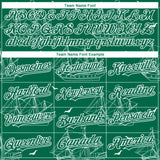 Custom Kelly Green White 3D Pattern Design Ship Frigate With Seagulls Authentic Baseball Jersey
