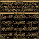 Custom Black Old Gold 3D Pattern Design Ship Frigate With Seagulls Authentic Baseball Jersey